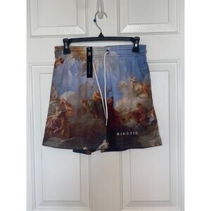 Kinetic Kings Mural Triton Angel Mesh Shorts Streetwear Size XS Men  NWT